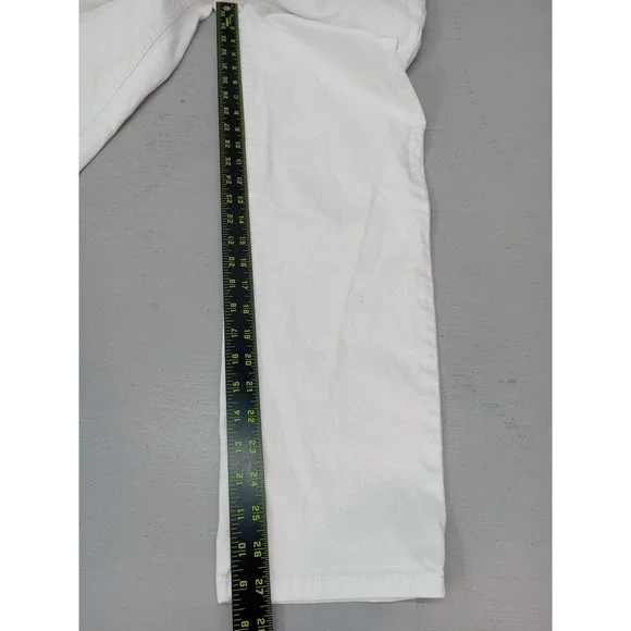 Talbots Women's White Straight Leg Denim Jeans Size 8 Cotton Stretch Mid Rise - Picture 7 of 9